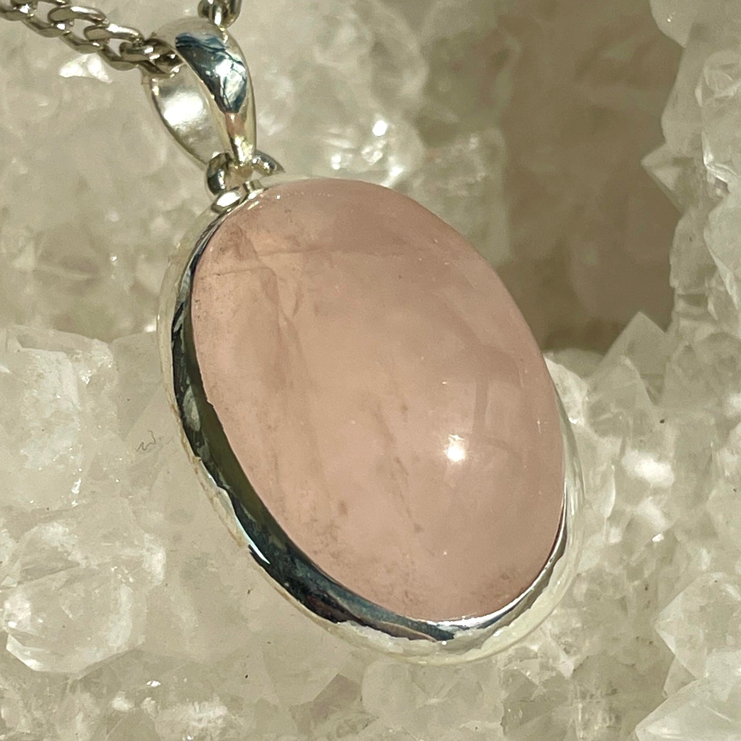 Rose Quartz Silver Pendant - SP101 Rose Quartz Silver Pendant - SP101